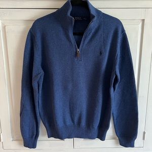 Polo Ralph Lauren 1/4 Zip Cotton Mock Neck Sweater, Mens (M), Dark Blue, NWOT